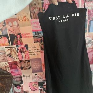 Strapless short “c’est la vie Paris” LBD